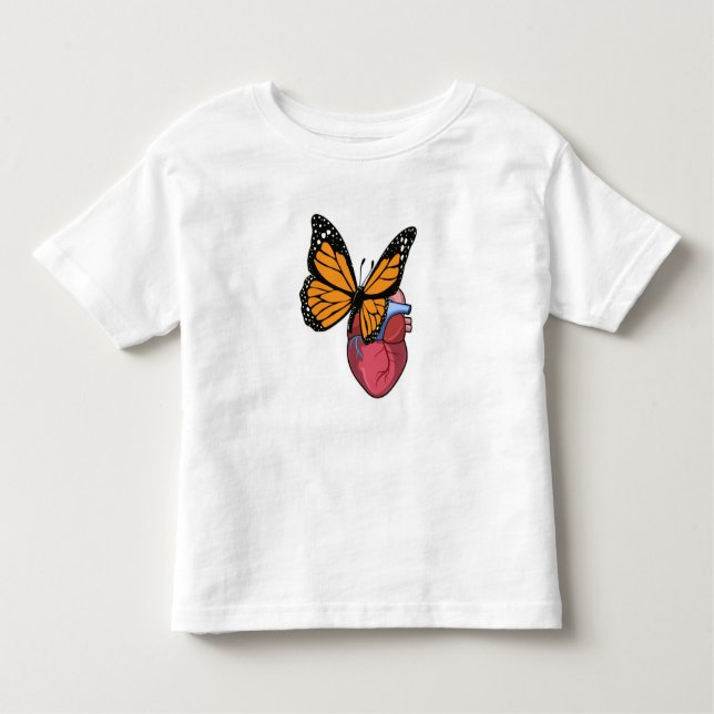 Butterfly med hjärta t shirt (Framsida)
