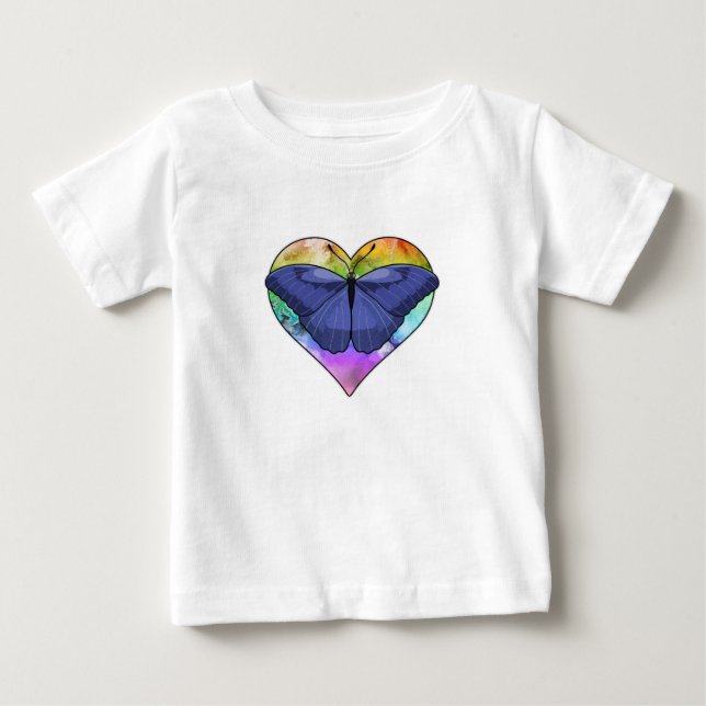 Butterfly med hjärta t shirt (Framsida)