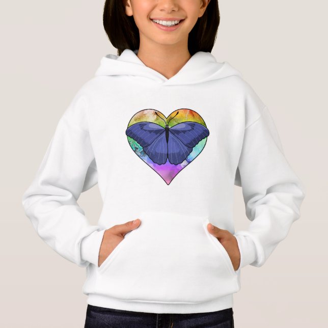 Butterfly med hjärta t shirt (Framsida)