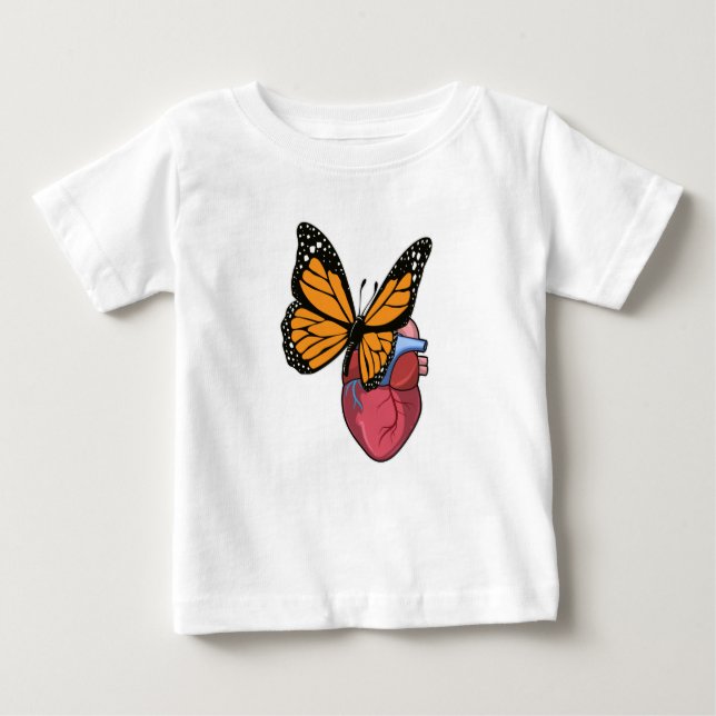 Butterfly med hjärta t shirt (Framsida)