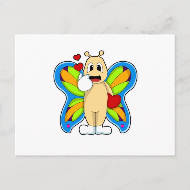 Butterfly med hjärta vykort (Framsida)