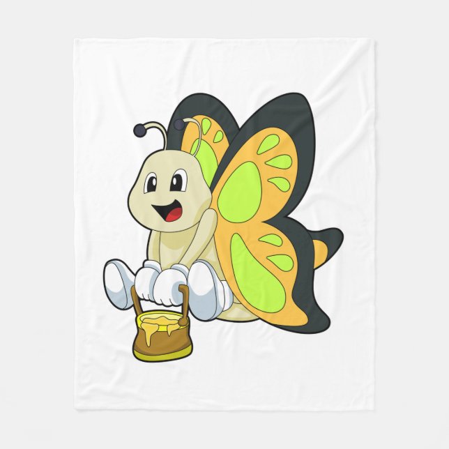 Butterfly med honung fleecefilt (Framsidan)