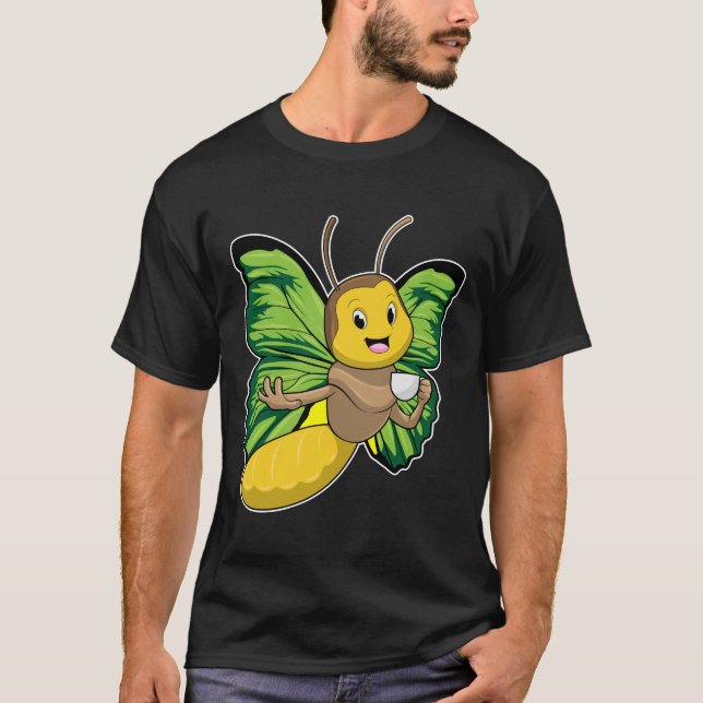 Butterfly med Kopp i kaffe T Shirt (Framsida)
