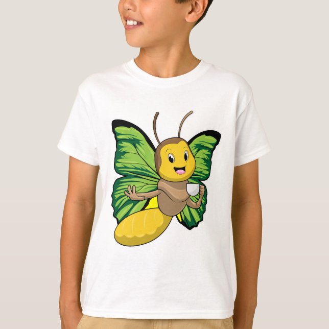 Butterfly med Kopp i kaffe T Shirt (Framsida)