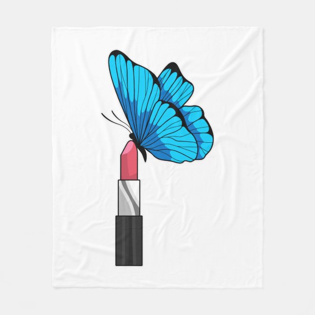 Butterfly med Lipstick Fleecefilt (Framsidan)