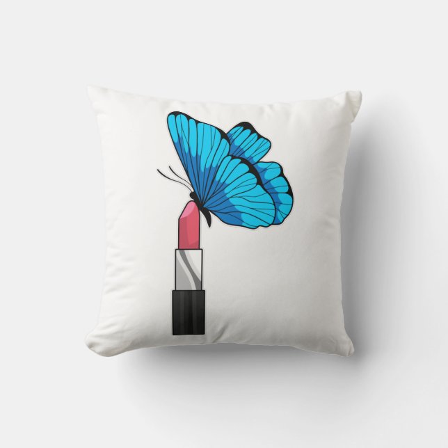 Butterfly med Lipstick Kudde (Framsida)
