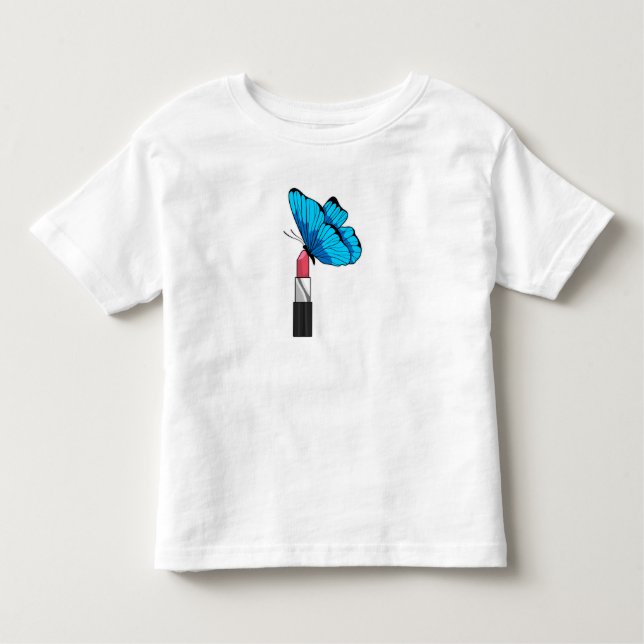 Butterfly med Lipstick T Shirt (Framsida)