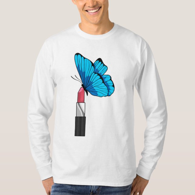 Butterfly med Lipstick T Shirt (Framsida)