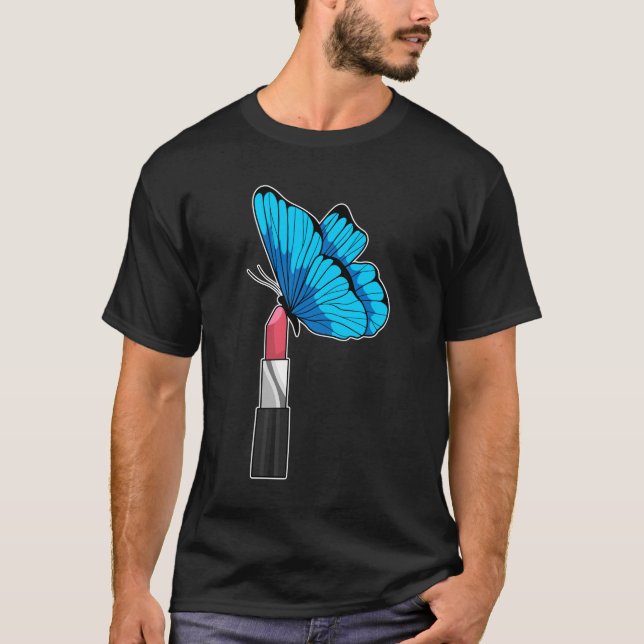 Butterfly med Lipstick T Shirt (Framsida)
