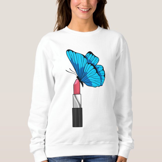 Butterfly med Lipstick T Shirt (Framsida)