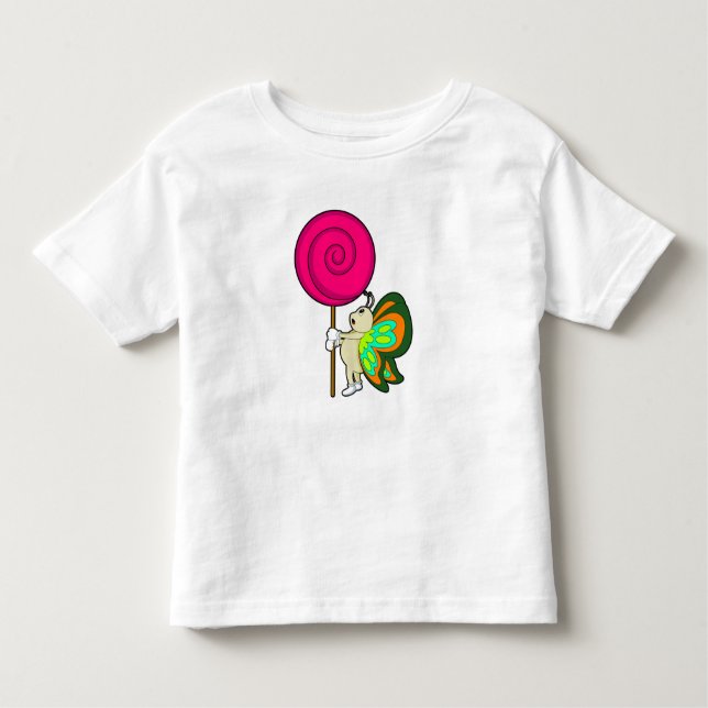 Butterfly med Lollipop T Shirt (Framsida)