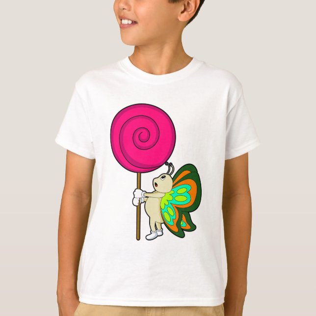 Butterfly med Lollipop T Shirt (Framsida)