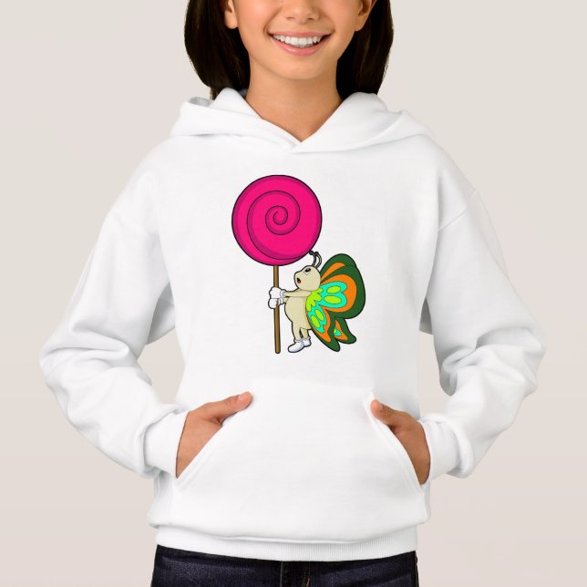 Butterfly med Lollipop T Shirt (Framsida)