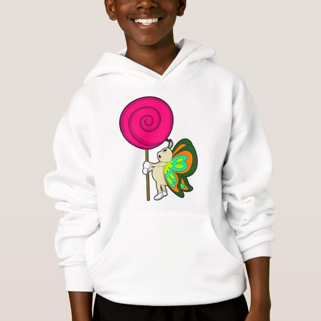 Butterfly med Lollipop T Shirt (Framsida)