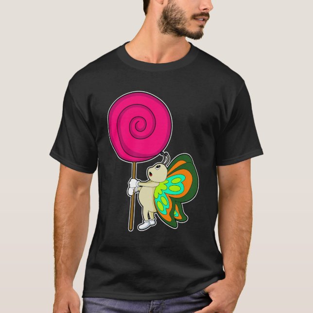 Butterfly med Lollipop T Shirt (Framsida)