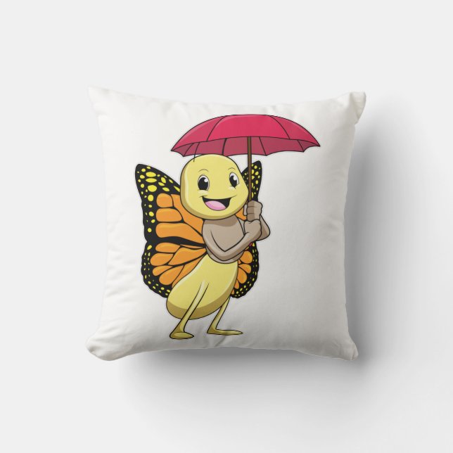 Butterfly med Parbrella Kudde (Framsida)