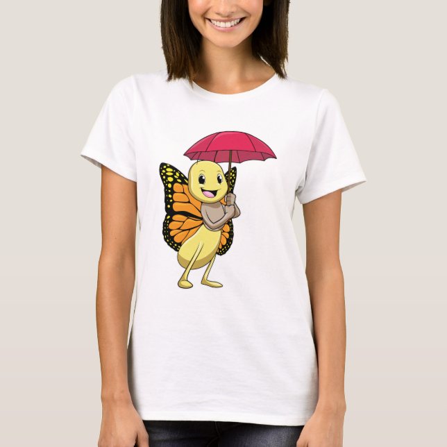 Butterfly med Parbrella T Shirt (Framsida)