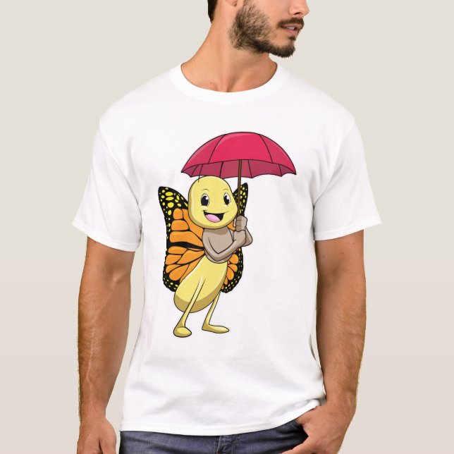 Butterfly med Parbrella T Shirt (Framsida)