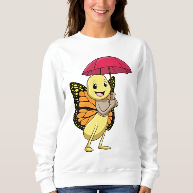 Butterfly med Parbrella T Shirt (Framsida)