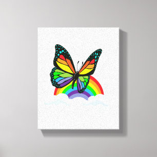 Butterfly med regnbåge canvastryck