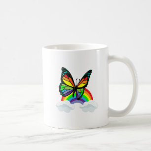 Butterfly med regnbåge kaffemugg