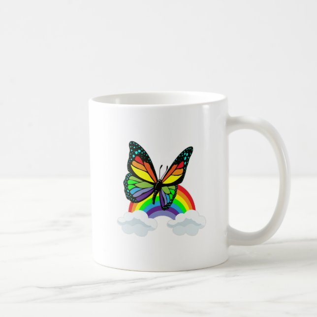Butterfly med regnbåge kaffemugg (Höger)