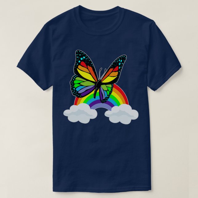 Butterfly med regnbåge t shirt (Design framsida)
