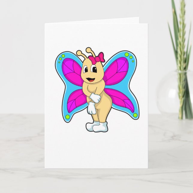 Butterfly med Ribbon Kort (Framsida)