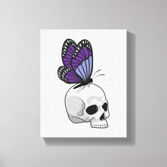 Butterfly med Skull Canvastryck (Framsida)