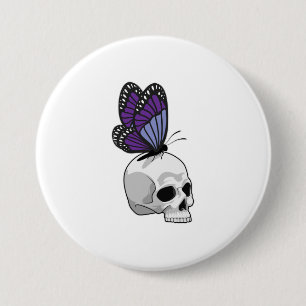 Butterfly med Skull Knapp