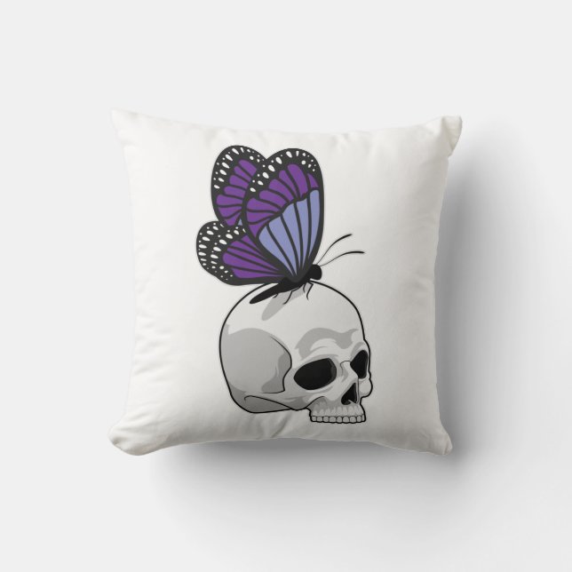 Butterfly med Skull Kudde (Framsida)