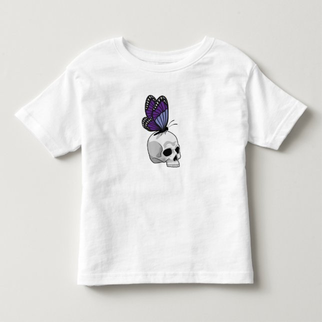 Butterfly med Skull T Shirt (Framsida)