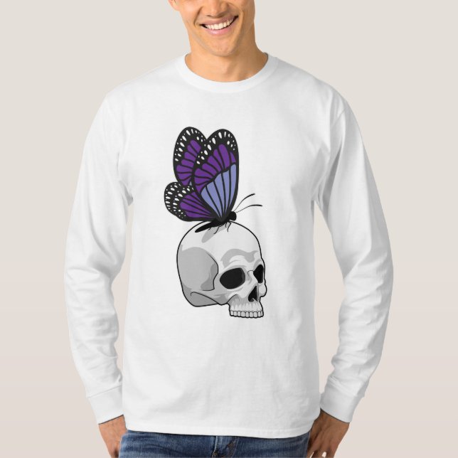 Butterfly med Skull T Shirt (Framsida)