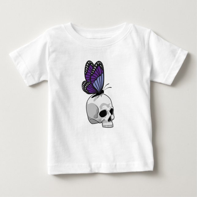 Butterfly med Skull T Shirt (Framsida)