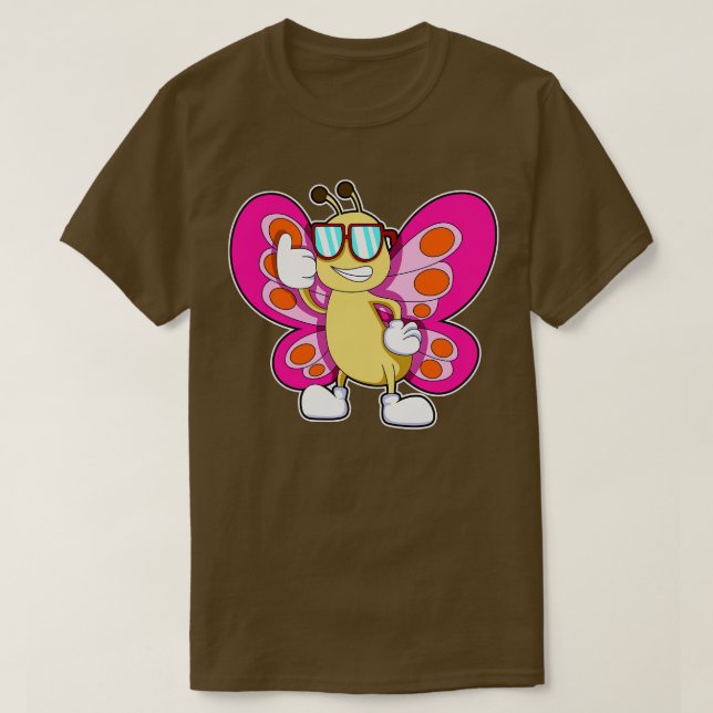 Butterfly med solglasögon t shirt (Design framsida)
