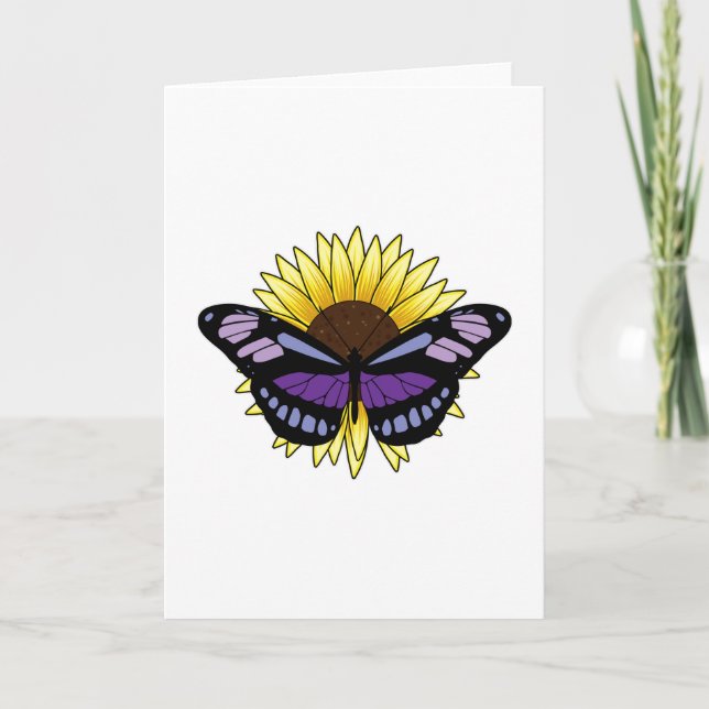 Butterfly med solros kort (Framsida)
