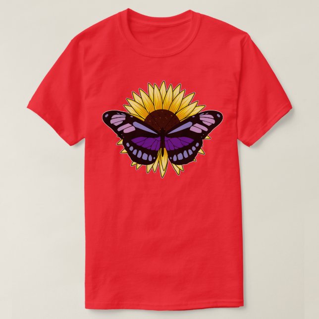 Butterfly med solros t shirt (Design framsida)