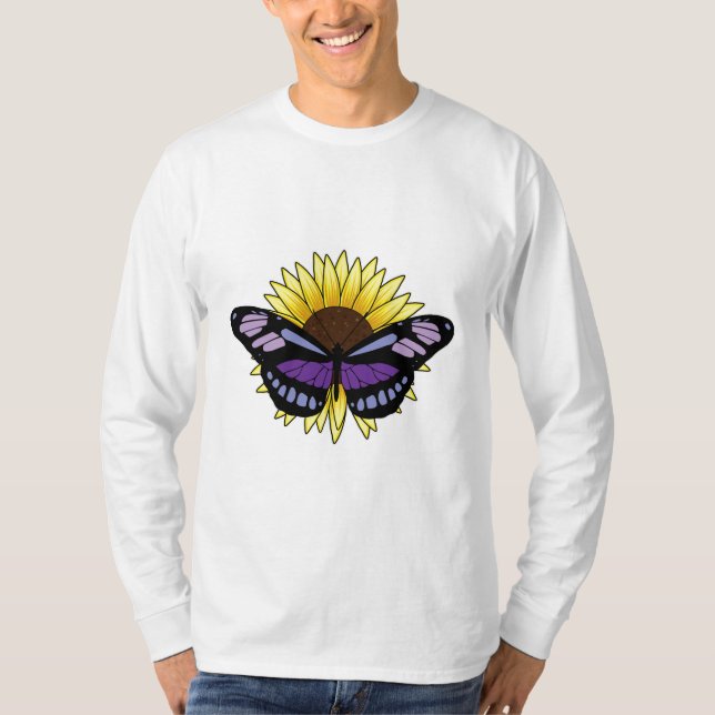 Butterfly med solros t shirt (Framsida)