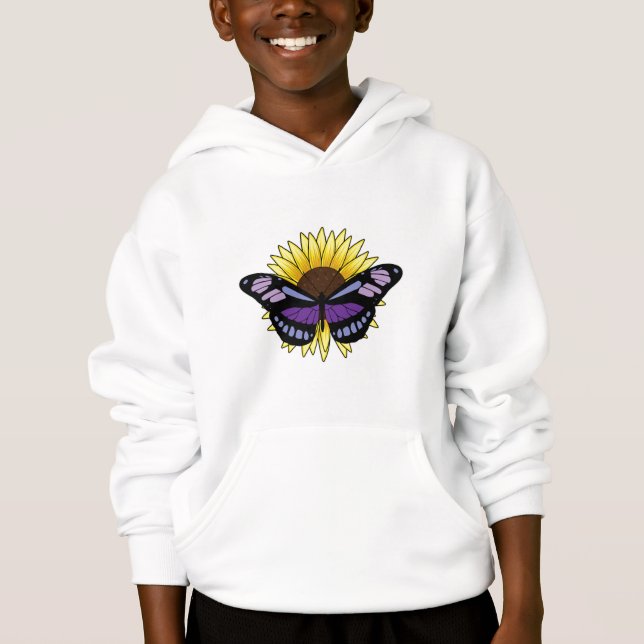 Butterfly med solros t shirt (Framsida)