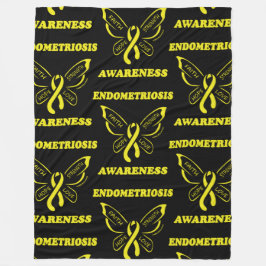 Butterfly/Medvetenhet ...Endometriosis Fleece Blan