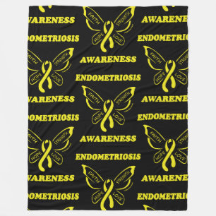 Butterfly/Medvetenhet ...Endometriosis Fleece Blan