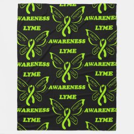 Butterfly/Medvetenhet.. Lyme Disease Fleece Blanke