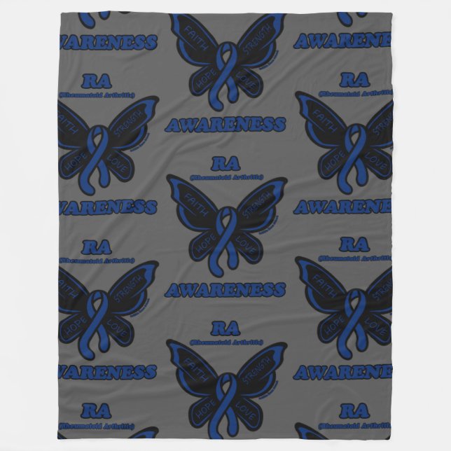 Butterfly/Medvetenhet ...reumatoid artrit Fleecefilt (Framsidan)