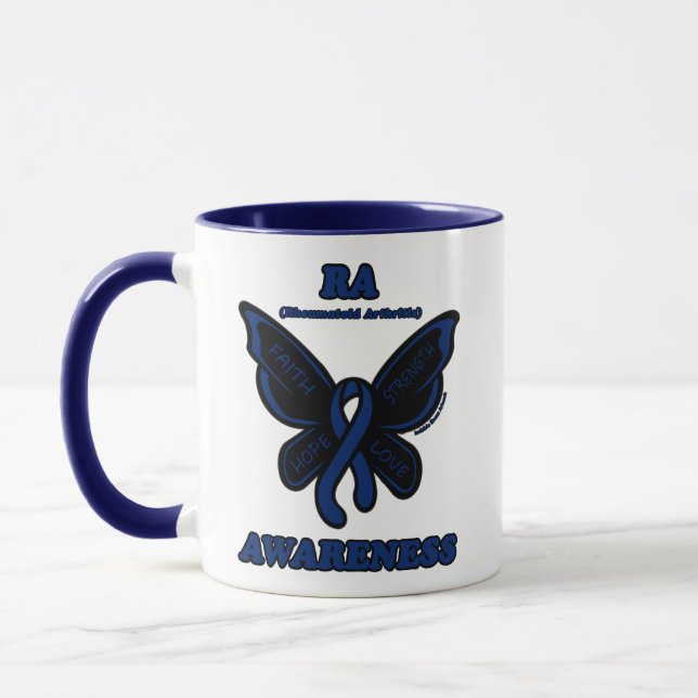 Butterfly/Medvetenhet ...reumatoid artrit Mugg (Vänster)