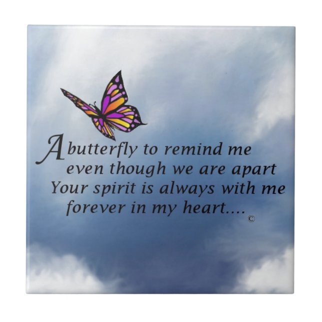 Butterfly Memorial Dikt Kakelplatta (Framsidan)