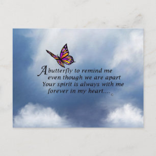 Butterfly Memorial Dikt Vykort