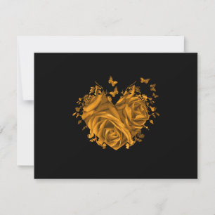 Butterfly Metallic Guld Heart OSA kort