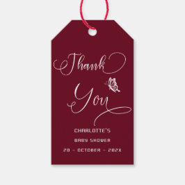 Butterfly Modern Minimal Baby Shower Presentetikett