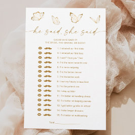 Butterfly-Möhippan sa att hon sa att spel