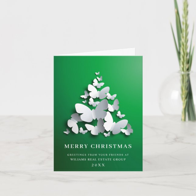 Butterfly Monarch jul Corporate Hälsning Helgkort (Framsida)